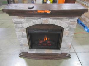 lot 2 image: Duraflame 45-in W Aged Coffee Infrared Quartz Electric Fireplace 102075