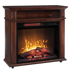 lot 118 image: Greentouch 31.5-in W Mahogany Infared Quartz Electric Fireplace 1164FM-23-202