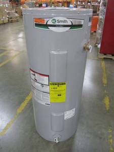 lot 155 image: A.O. Smith Signature 40-Gallon Short 4500-Watt Double Element Electric Water Heater E6-40R45DV