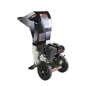 lot 289 image: Brush Master 5.25 in. x 3.75 in. Dia Gas Powered 457 cc Chipper-Shredder with Self Feed and Innovative Top Discharge CH10M19 - Missing Assembly Hardware, Never Run