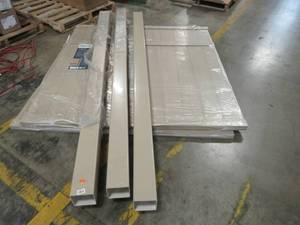lot 234 image: 2 Freedom 6 X 6 Pre-Assembled Brighton Desert Sand Vinyl Panels 73008783 And (3) 105 X 5 X 5 Post Covers..