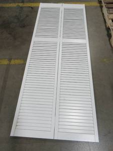 lot 263 image: ReliaBilt White Louver Wood Pine Bifold Door Hardware Included 30-in x 80-in RAD 730-30.