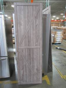 lot 265 image: Truporte 25 X 87 12 Iron Age Grey K Design Solid Core Interior Composite Barn Door Slab- Some Small Scratches