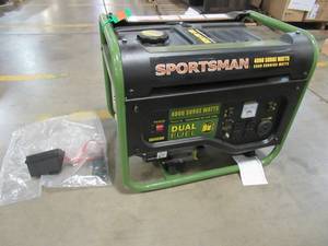 lot 277 image: Sportsman 4,0003,500-Watt Dual Fuel Powered Portable Generator, Runs on LPG or Regular Gasoline - Cracked Airfilter, GEN4000DF