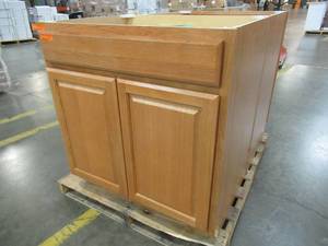lot 295 image: (2) Diamond Now Portland Wheat Base Cabinets