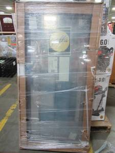 lot 298 image: Pella Architect Series 31 12 X 61 X 4 916 Wall Vinyl Casement Window in White.  Right Hand Open - No Screen.