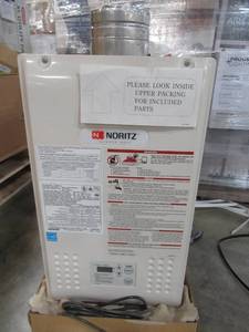 lot 308 image: Noritz NR98DVCNG Indoor Concentric Vent Tankless Hot Water Heater, max. 199,900 Btuh, 202 GPH Refresh Rate - Natural Gas, In nice condition
