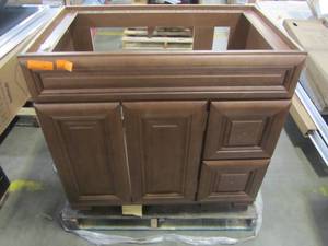 lot 156 image: Dark Bathroom Vanity Cabinet 35.5 x 34.5