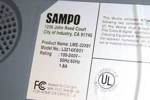 lot 36 image: Sampo 32 Widescreen 169 LCD TV  Television  Monitor