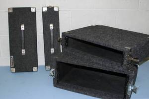 lot 38 image: Two (2) Grundorf Professional Carpet-Series Hard-Sided Travel Cases with Rack Rails for AudioVideo Equipment