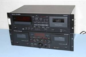 lot 40 image: Tascam Dual Audio Cassette Deck and CD  Audio Cassette Deck Players