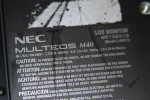 lot 96 image: NEC Multeos 40 1080p Flat Panel HDTV High Definition LCD Monitor  Display with PQ Labs Touchscreen Overlay