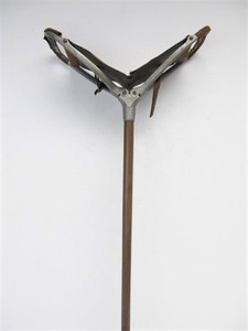 lot 67 image: Antique Portable English Military Walking Stick Cane Folding Seat - Royal Naval Club