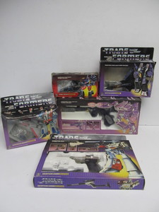 lot 69 image: Lot of Vintage 1980s TRANSFORMERS Action Figures Weapons wOrig Boxes