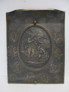 lot 58 image: Antique Embossed Cast Iron FurnaceStove Door by W.L. Sharp & Son