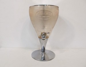 lot 95 image: Vintage Deco Chrome & Textured Glass MISSION Fruit Juice Advertising Drink Dispenser