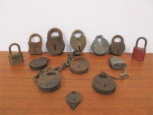 lot 97 image: Nice Group of Antique Padlocks