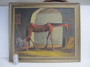 lot 4 image: Dewey Albinson (1898-1971) Oil on Canvas Painting - Don Quixotes Horse Rocinante