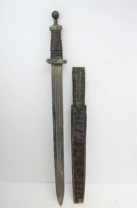 lot 90 image: Early Antique African Takoba Sword wOriginal Leather Scabbard