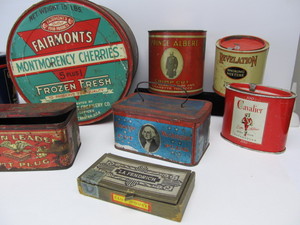 lot 167 image: Lot of Vintage & Antique Advertising Tins - Tobacco etc