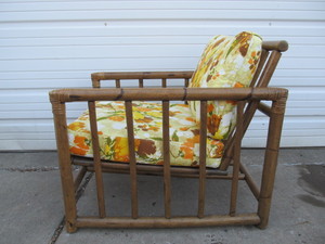 lot 180 image: Like-New Vintage Mid Century FICKS REED Rattan Lounge Chair