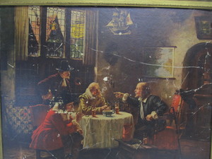lot 189 image: Vintage HEILEMANS Old Style Lager Beer Sign wOriginal Gilt Wood Advertising Frame