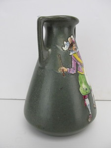 lot 217 image: Vintage Teplitz STELLMACHER Austrian Amphora Art Pottery Handled Vase