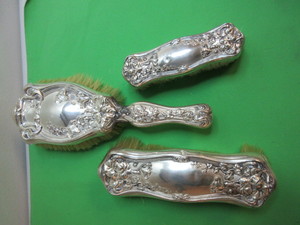 ANTIQUE STERLING BRUSH SET