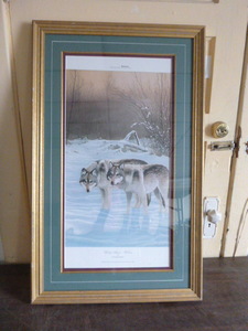 lot 11 image: Winter Silence - Wolves Print by Thomas Moen