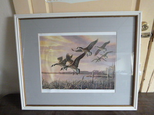 lot 18 image: Geese Print by James A. Meger