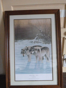 lot 25 image: Winter Silence - Wolves Print by Thomas Moen