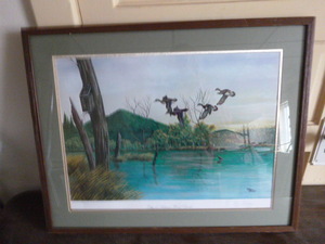 lot 27 image: Edge of Autumn Wood Ducks Print by Dave Constantine