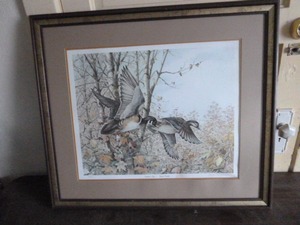 lot 32 image: Summers End -Wood Ducks Print by Chris B. Christianson