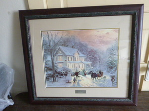 lot 64 image: Home for the Holidays Print by Thomas Kinkade