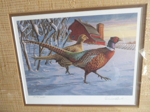 lot 83 image: 1989 Minnesota Pheasant Habitat Stamp Print by Darrell Bush