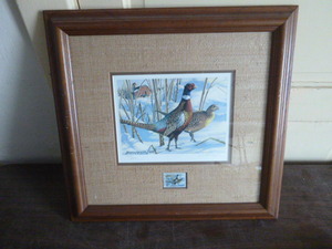 lot 84 image: 1993 Minnesota Pheasant Habitat Stamp Print by Bruce Miller