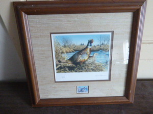 lot 86 image: 1992 Minnesota Pheasant Habitat Stamp Print by David A. Chapman