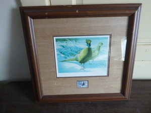 lot 87 image: 1983 Minnesota Pheasant Habitat Stamp Print by Daniel Smith