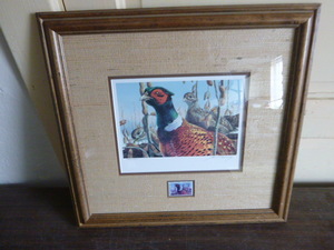 lot 88 image: 1984 Minnesota Pheasant Habitat Stamp Print by Mario Fernander