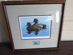 lot 98 image: 1982 Minnesota Migratory Waterfowl Stamp Print by Phil Scholer