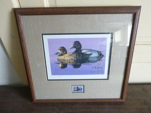 lot 99 image: 1986 Minnesota Migratory Waterfowl Stamp Print by Brian Jarvi