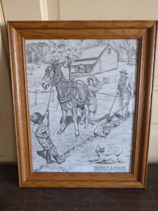 lot 119 image: Family Affair Drawing by Joseph R. Vick