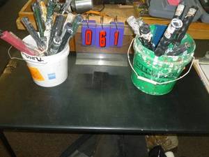 lot 61 image: Buckets of paint roller handles. As shown. SEE TERMS