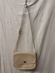 lot 24 image: Coach Genuine Leather Bone Color Handbag