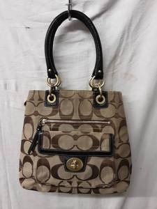 lot 25 image: Coach Brown Signature Handbag