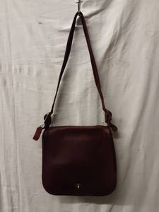 lot 42 image: Coach Genuine Leather Burgundy Color Handbag
