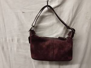 lot 44 image: Coach EggplantPurple Suede & Leather Handbag