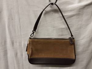 lot 48 image: Coach 2-Tone Beige SuedeBrown Leather Handbag