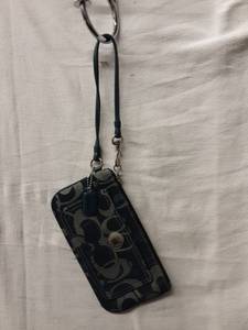 lot 55 image: Coach Multi Blue Signature Wristlet