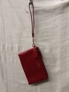 lot 65 image: Coach Red Leather Wristlet